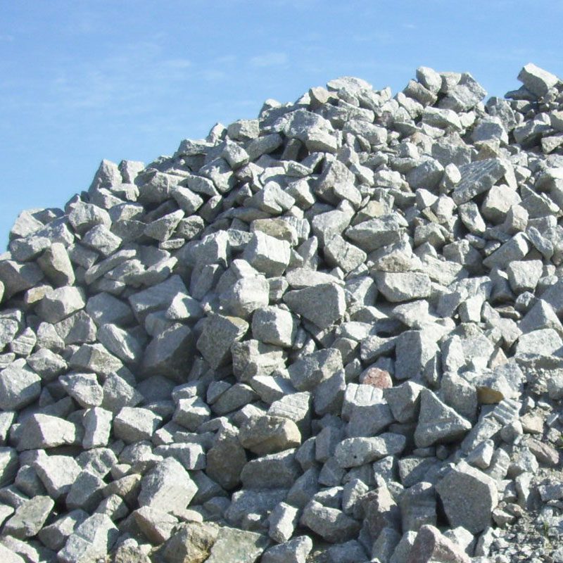 Large display of rip rap from the quarry