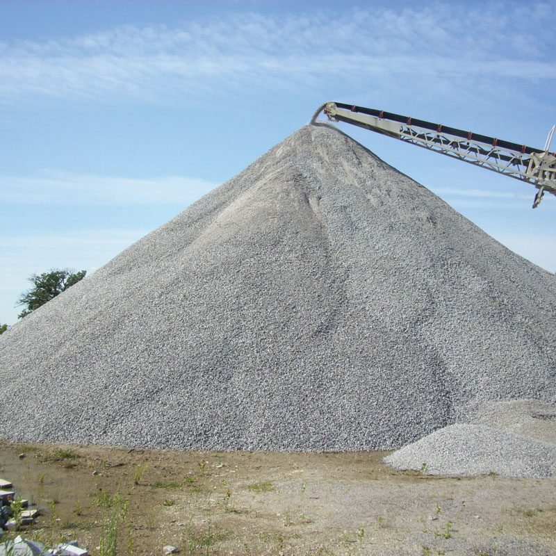 Large display of aggregate granite cut up from the quarry
