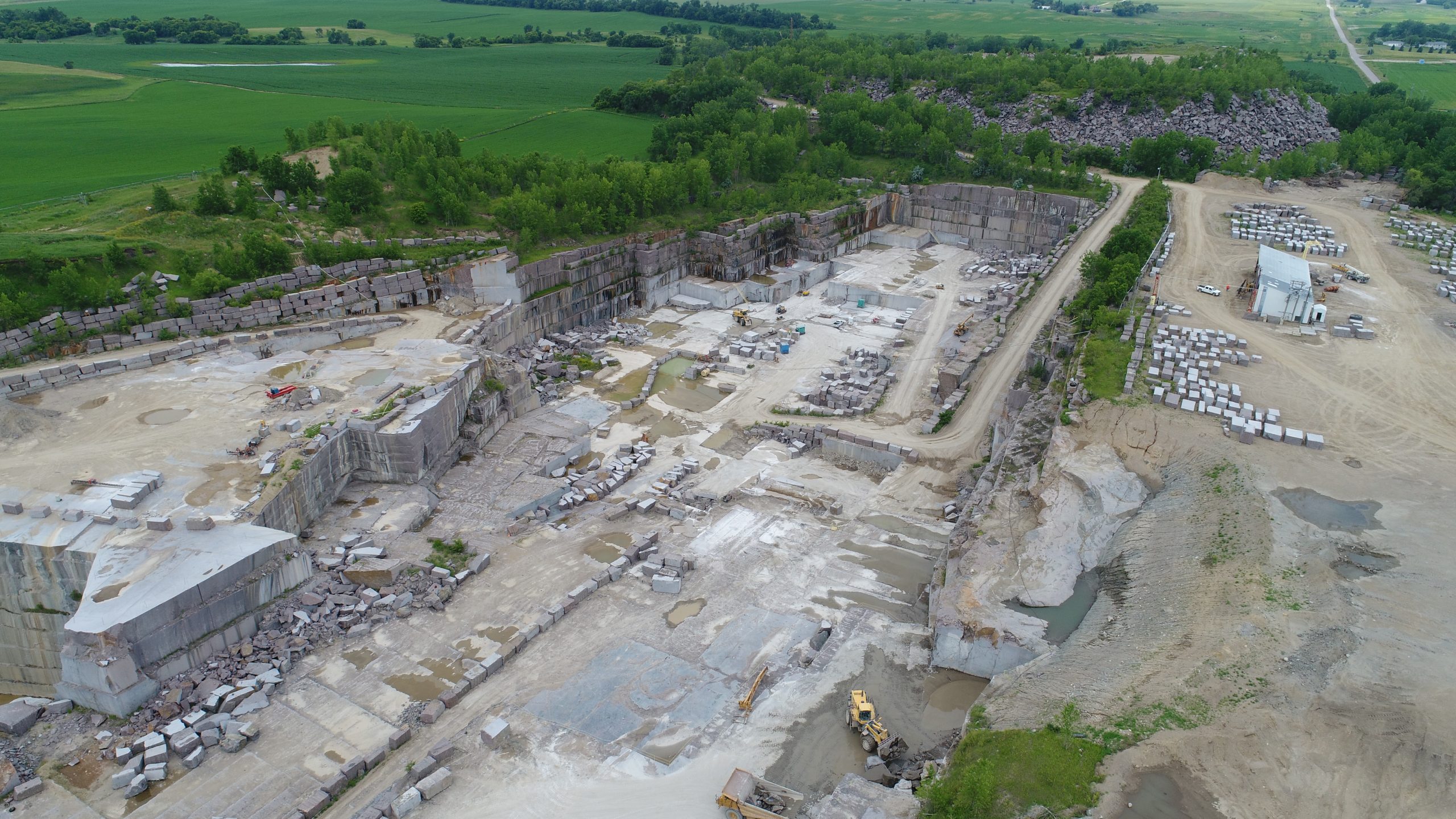 overhead shot of quarry