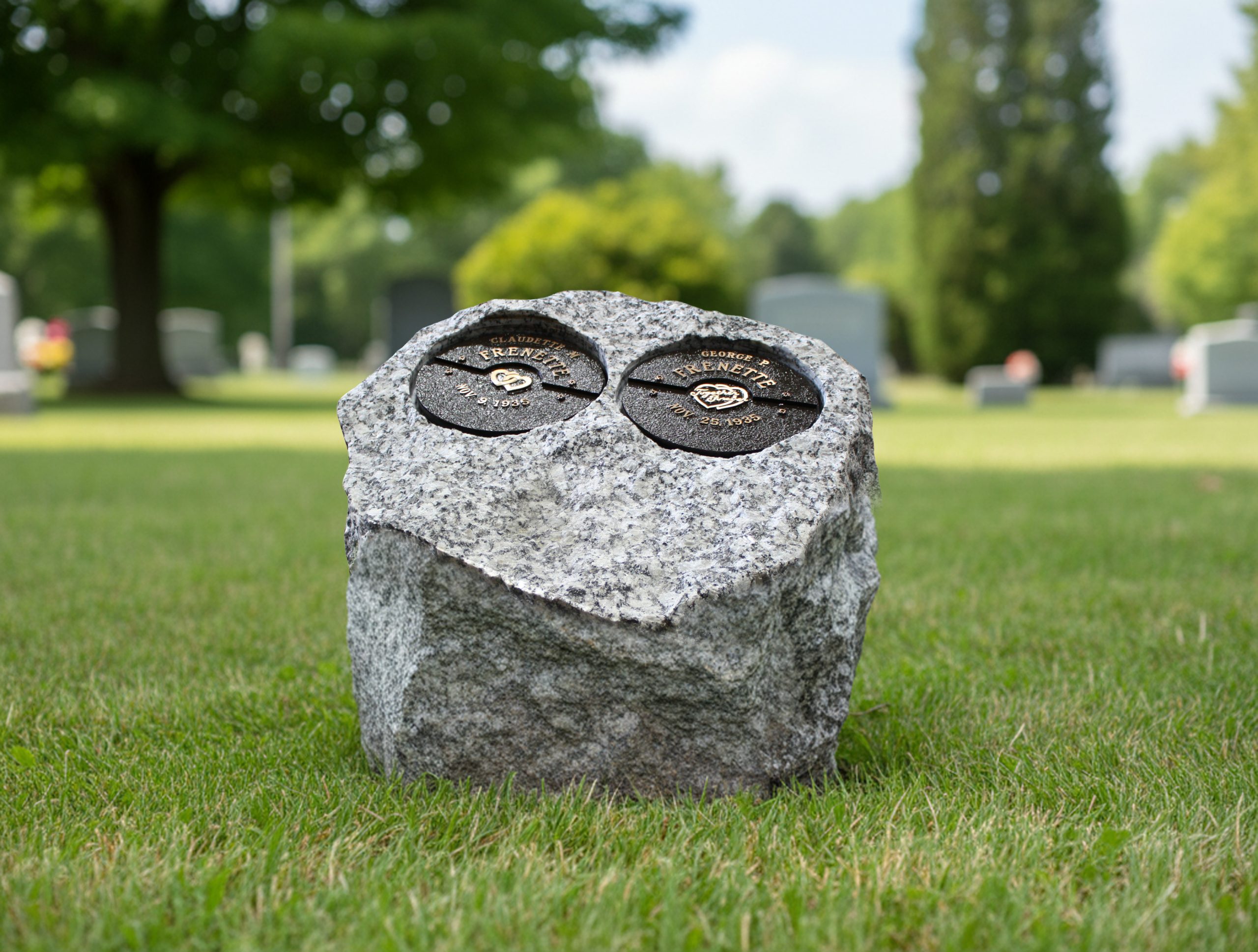 Moonlight Gray Granite and Bronze Memorial - Coldspring