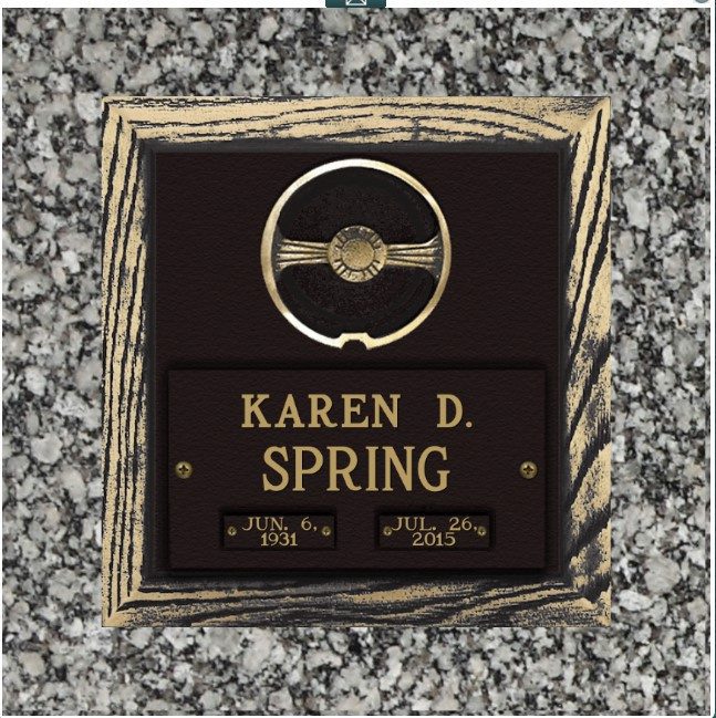 Bronze cremation marker